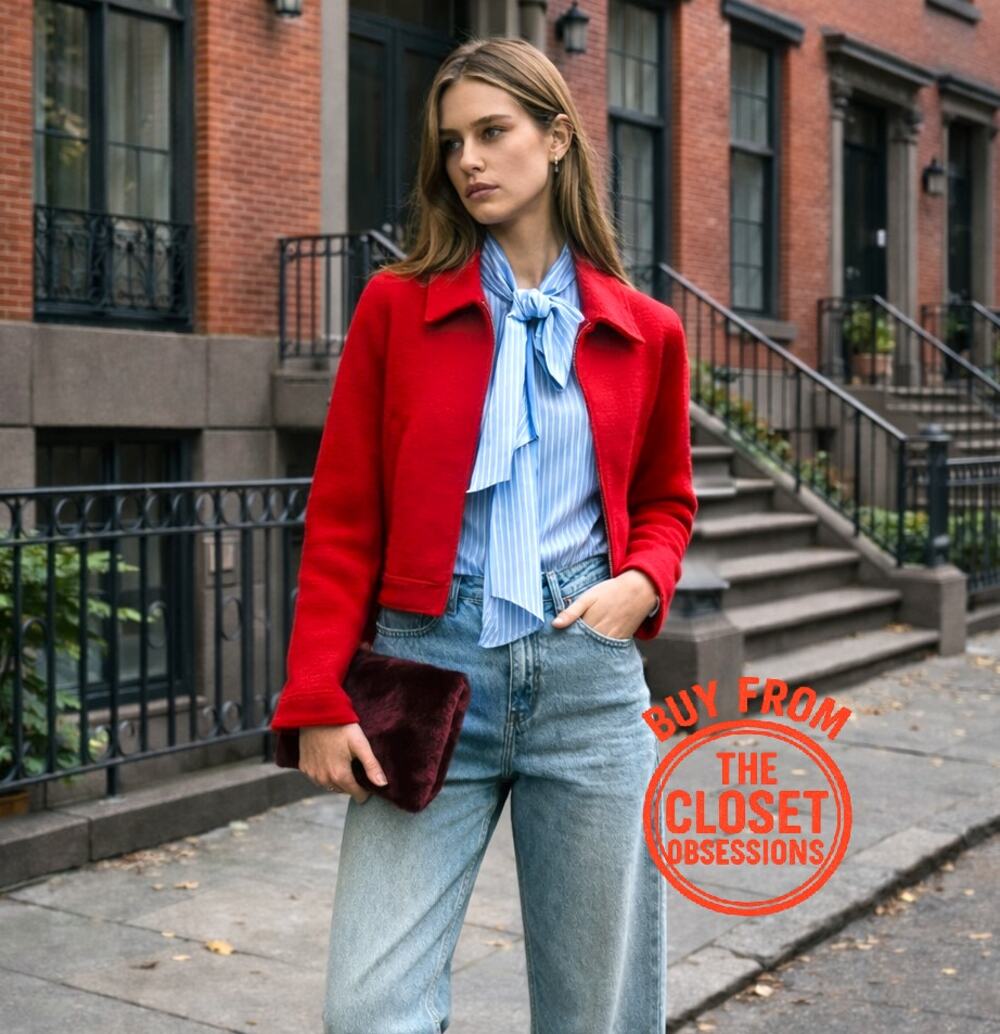 ZARA Red Wool-Blend Cropped Jacket NWT | Structured Collar Coat